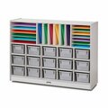 Jonti-Craft Rainbow Accents Sectional Cubbie-Tray Mobile Unit, with Trays, Gray 0416JCWW000